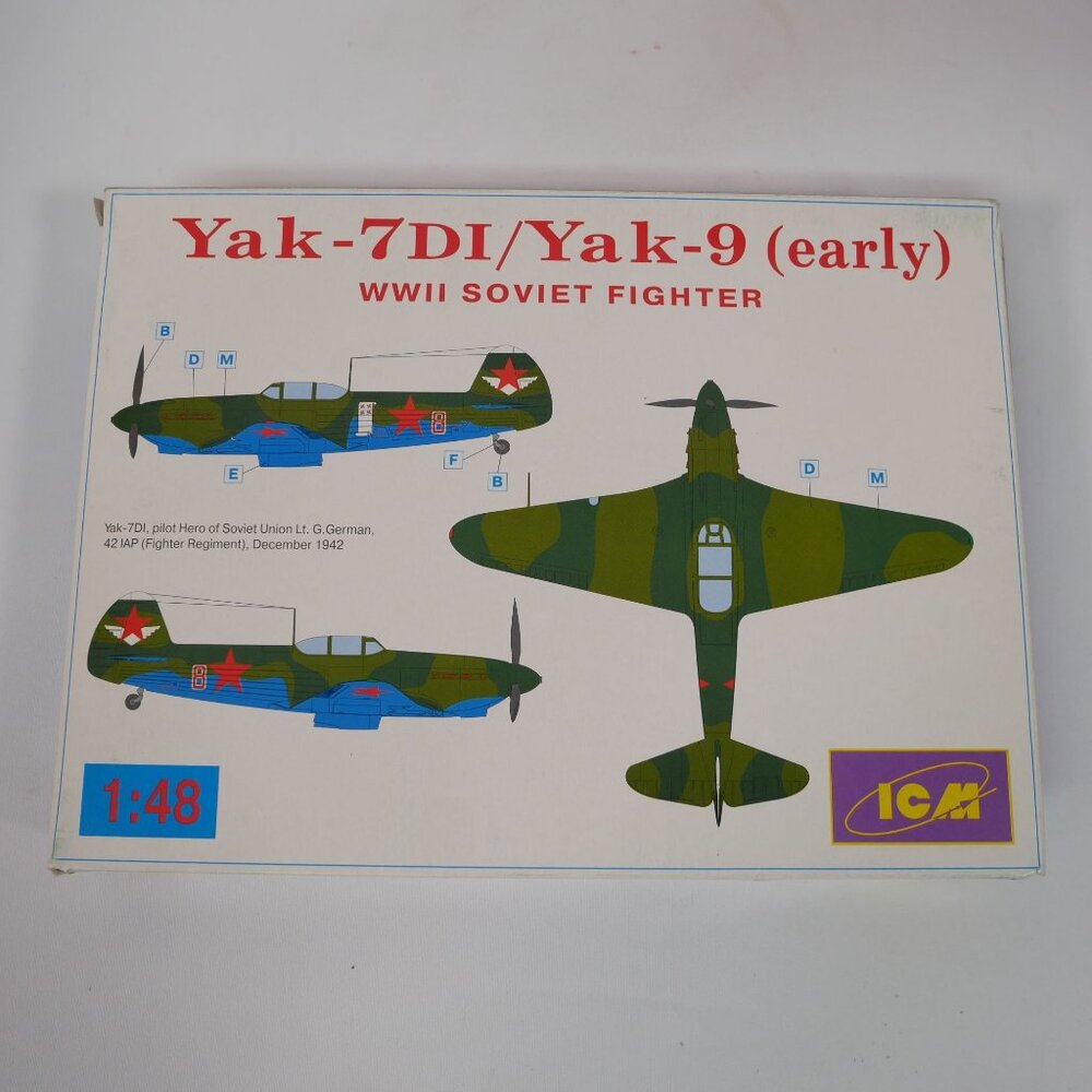 Yak-7DI/Yak-9 Early 1:48 WWII Soviet Fighter Plastic Scale Model Kit By ICM NIB - Picture 5 of 8